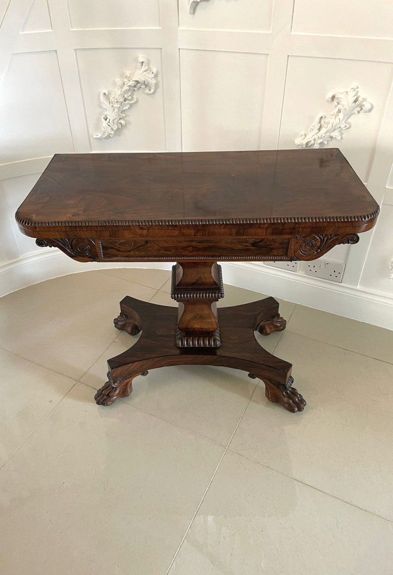 Fine Antique William IV Rosewood Card/Side Table - Image 4
